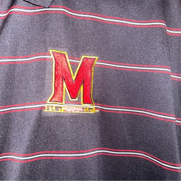 University of Maryland Terrapins NCAA Mens Embroidered stripe Polo 3X Terps XXXL - Picture 3 of 4